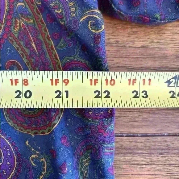 Womens Lauren Ralph Lauren Paisley Button Down Shirt Blouse Multi Color - Picture 6 of 15